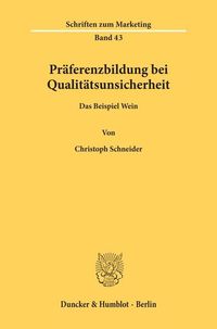 Produktbild: Pr&auml;ferenzbildung bei Qualit&auml;tsunsicherheit.