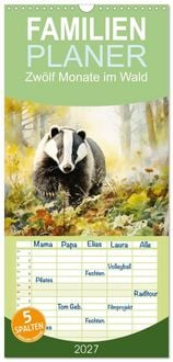 Produktbild: Familienplaner 2027 - Zw&ouml;lf Monate im Wald mit 5 Spalten (Wandkalender, 21 x 45 cm) CALVENDO