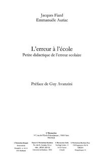 Produktbild: Erreur a l'ecole: petite didactique de l