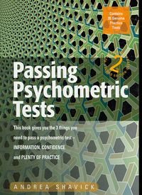 Produktbild: Passing Psychometric Tests: This Book Gives You the 3 Things You Need to Pass a Psychometric Test - Information, Confidence and Plenty of Practice