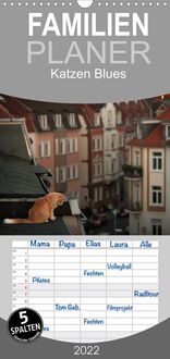 Produktbild: Familienplaner Katzen Blues (Wandkalender 2022 , 21 cm x 45 cm, hoch)