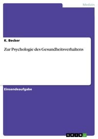 Produktbild: Zur Psychologie des Gesundheitsverhaltens
