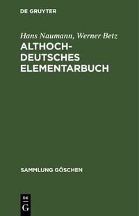 Produktbild: Althochdeutsches Elementarbuch
