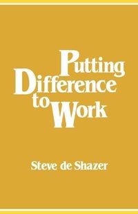Bild vom Artikel Putting Difference to Work vom Autor Steve de Shazer