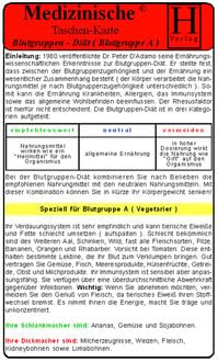 Produktbild: Blutgruppen-Di&auml;t - Blutgruppe A - Medizinische Taschen-Karte