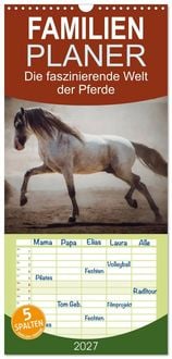 Produktbild: Familienplaner 2027 - Die Faszinierende Welt der Pferde mit 5 Spalten (Wandkalender, 21 x 45 cm) CALVENDO