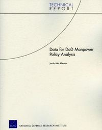 Produktbild: Data for Dod Manpower Policy Analysis