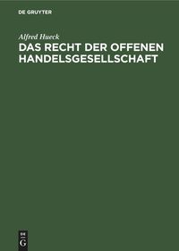 Produktbild: Das Recht der offenen Handelsgesellschaft
