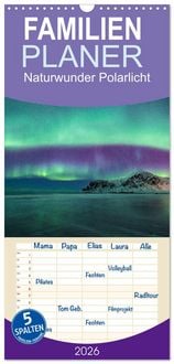 Produktbild: Familienplaner 2026 - Naturwunder Polarlicht mit 5 Spalten (Wandkalender, 21 x 45 cm) CALVENDO