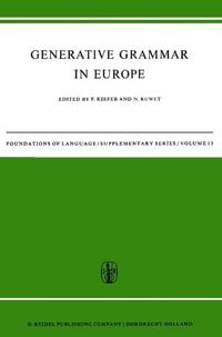 Produktbild: Generative Grammar in Europe