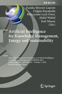 Produktbild: Artificial Intelligence for Knowledge Management, Energy and Sustainability
