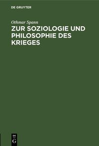 Produktbild: Zur Soziologie und Philosophie des Krieges