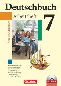 Produktbild: Deutschbuch 7. Schuljahr. Arbeitsheft mit L&ouml;sungen und CD-ROM. Neue Grundausgabe