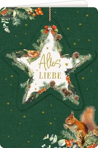 Produktbild: Weihnachtskarte mit Anh&auml;nger &ndash; Alles Liebe