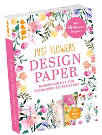 Produktbild: Design Paper Just Flowers A6 mit Blumen-Stickern