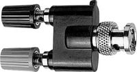 Produktbild: Teleg&auml;rtner 100023664 Messadapter BNC-Stecker - Buchse 4 mm, Buchse 4mm Schwarz, Rot
