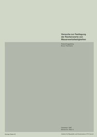 Produktbild: Versuche zur Festlegung der Rechenwerte von Mauerwerksfestigkeiten