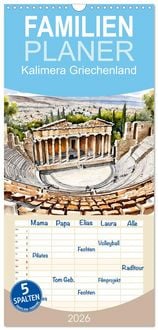 Produktbild: Familienplaner 2026 - Kalimera Griechenland mit 5 Spalten (Wandkalender, 21 x 45 cm) CALVENDO