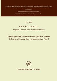 Produktbild: Metallorganische Synthesen heterocyclischer Systeme