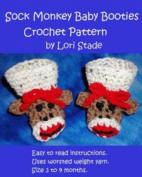 Produktbild: Sock Monkey Baby Booties Crochet Pattern
