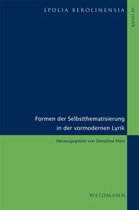 Produktbild: Formen der Selbstthematisierung in der vormodernen Lyrik