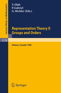 Produktbild: Representation Theory II. Proceedings of the Fourth International Conference on Representations of Algebras, held in Ottawa, Canada, August 16-25, 1984