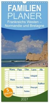 Produktbild: Familienplaner 2027 - Frankreichs Westen &ndash; Normandie und Bretagne mit 5 Spalten (Wandkalender, 21 x 45 cm) CALVENDO