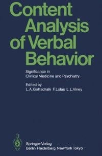 Produktbild: Content Analysis of Verbal Behavior