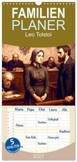 Produktbild: Familienplaner 2027 - Leo Tolstoi mit 5 Spalten (Wandkalender, 21 x 45 cm) CALVENDO