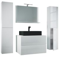 Produktbild: 5-tlg Waschtisch Badm&ouml;bel 80cm Lendas XL Schublade
