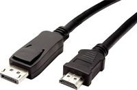 Produktbild: Value DisplayPort / HDMI Adapterkabel DisplayPort Stecker, HDMI-A Stecker 1.50 m Schwarz 11.99.5779 Geschirmt DisplayPort-Kabel