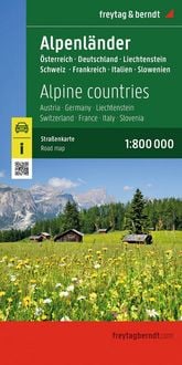 Produktbild: Freytag & berndt Stra&szlig;enkarte Alpenl&auml;nder, &Ouml;sterreich - Deutschland - Schweiz - Frankreich - Italien - Slowenien 1:800.000