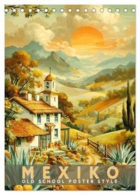 Produktbild: Mexiko - Old School Poster Style (Tischkalender 2027 DIN A5 hoch), CALVENDO Monatskalender