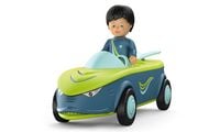 Produktbild: SIKU 0105 - Toddys, Dave Divey, Spielzeugauto mit R&uuml;ckziehmotor/Licht/Sound und Spielfigur, blau/gr&uuml;n