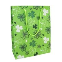 Produktbild: Idena Geschenktasche Gl&uuml;cksklee gr&uuml;n 18x23x8cm 128 g/m&sup2;