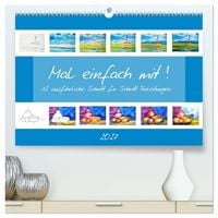 Produktbild: Mal einfach mit ! 12 ausf&uuml;hrliche Schritt f&uuml;r Schritt Anleitungen (hochwertiger Premium Wandkalender 2027 DIN A2 quer), Kunstdruck in Hochglanz