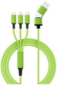 Bild vom Artikel Smrter USB-Ladekabel USB 2.0 Apple Lightning Stecker, USB-A Stecker, USB-C® Stecker, USB-Micro-B Stecker 1.2m Grün mit vom Autor 