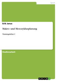 Produktbild: Makro- und Mesozyklusplanung