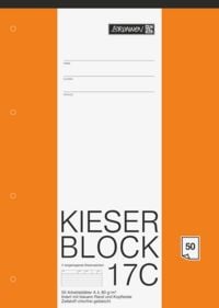 Produktbild: Brunnen KIESER-Block A4 Lineatur 17 liniert mit blauem Rand
