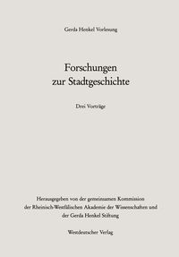 Produktbild: Forschungen zur Stadtgeschichte