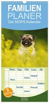 Produktbild: Familienplaner 2026 - Der MOPS-Kalender mit 5 Spalten (Wandkalender, 21 x 45 cm) CALVENDO