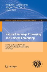 Produktbild: Natural Language Processing and Chinese Computing