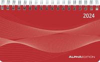 Bild vom Artikel Querkalender Mini PP-Einband rot 2024 - Büro-Planer 15,6x9 cm - 1 Woche 2 Seiten - Ringbindung - Alpha Edition vom Autor 