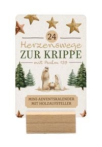 Produktbild: 24 Herzenswege zur Krippe mit Psalm 139 - Mini-Adventskalender