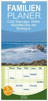 Produktbild: Familienplaner 2026 - Cote Sauvage. Wilde Atlantikk&uuml;ste der Bretagne. mit 5 Spalten (Wandkalender, 21 x 45 cm) CALVENDO