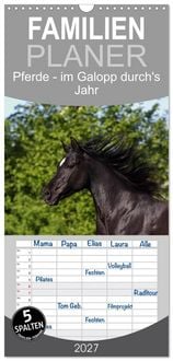 Produktbild: Familienplaner 2027 - Pferde - im Galopp durch's Jahr mit 5 Spalten (Wandkalender, 21 x 45 cm) CALVENDO