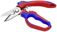 Produktbild: Knipex KNIPEX 95 05 20 SB Gewinkelte Elektrikerschere mit Mehrkomponenten-H&uuml;llen, glasfaserverst&auml;rkt spiegelpoliert 180 mm 95 05 20 SB