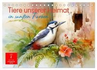 Produktbild: Tiere unserer Heimat in sanften Farben (Tischkalender 2027 DIN A5 quer), CALVENDO Monatskalender