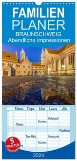Produktbild: Familienplaner 2026 - BRAUNSCHWEIG - Abendliche Impressionen mit 5 Spalten (Wandkalender, 21 x 45 cm) CALVENDO