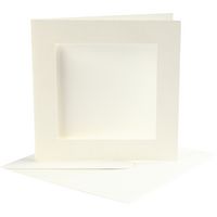 Produktbild: Creativ Company Passepartout-Karten mit Kuvert, Kartengr&ouml;&szlig;e , 12,5x12,5 cm, Umschlaggr&ouml;&szlig;e 13,5x13,5 cm, Naturwei&szlig;, 10er Set